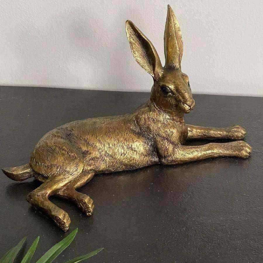 Golden Rustic Hare Ornament - The Farthing