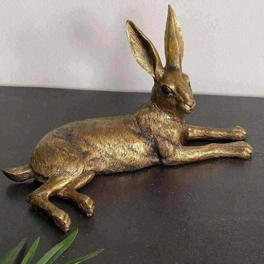 Golden Rustic Hare Ornament - The Farthing