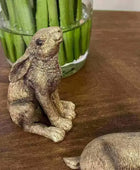 Golden Set of Three Hare Ornaments - The Farthing