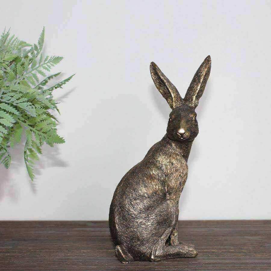 Golden Sitting Hare Ornament - The Farthing