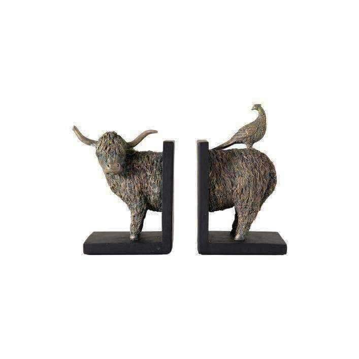 Highland Cow and Pheasant Bookends - The Farthing