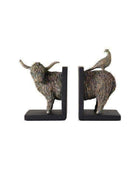 Highland Cow and Pheasant Bookends - The Farthing