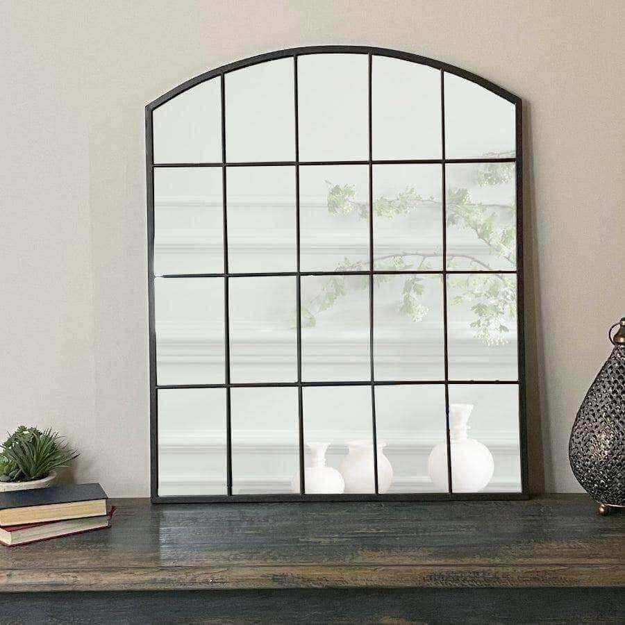 Industrial Arched Top Window Wall Mirror - The Farthing