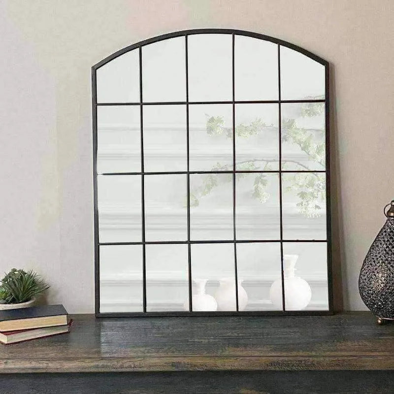 Industrial Arched Top Window Wall Mirror