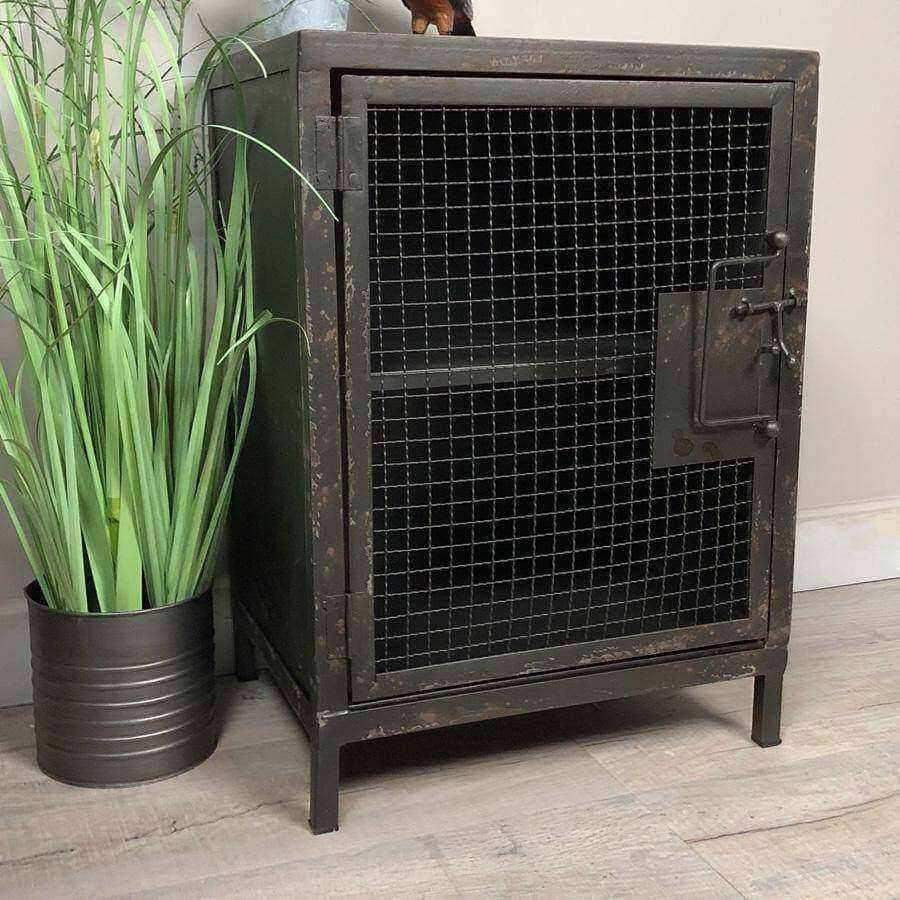 Industrial Black Metal Side Cabinet - The Farthing