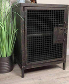 Industrial Black Metal Side Cabinet - The Farthing