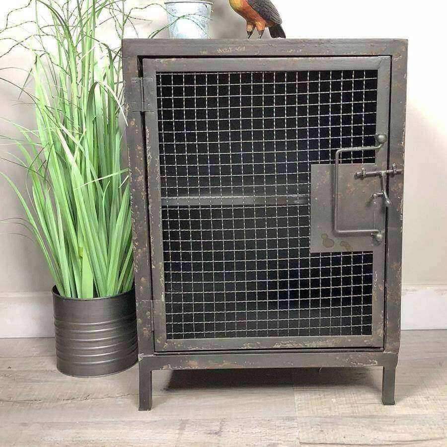 Industrial Black Metal Side Cabinet - The Farthing