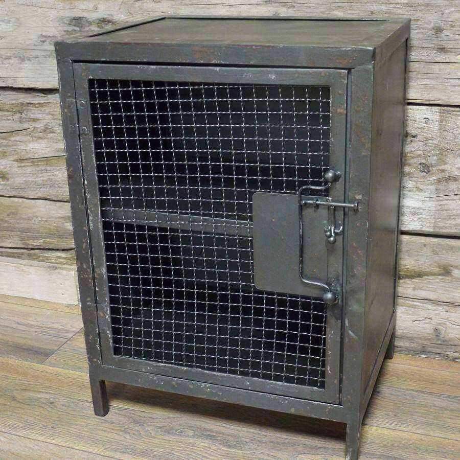 Industrial Black Metal Side Cabinet - The Farthing