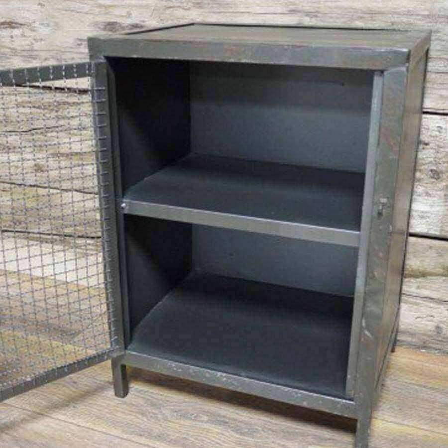 Industrial Black Metal Side Cabinet - The Farthing