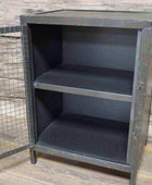 Industrial Black Metal Side Cabinet - The Farthing