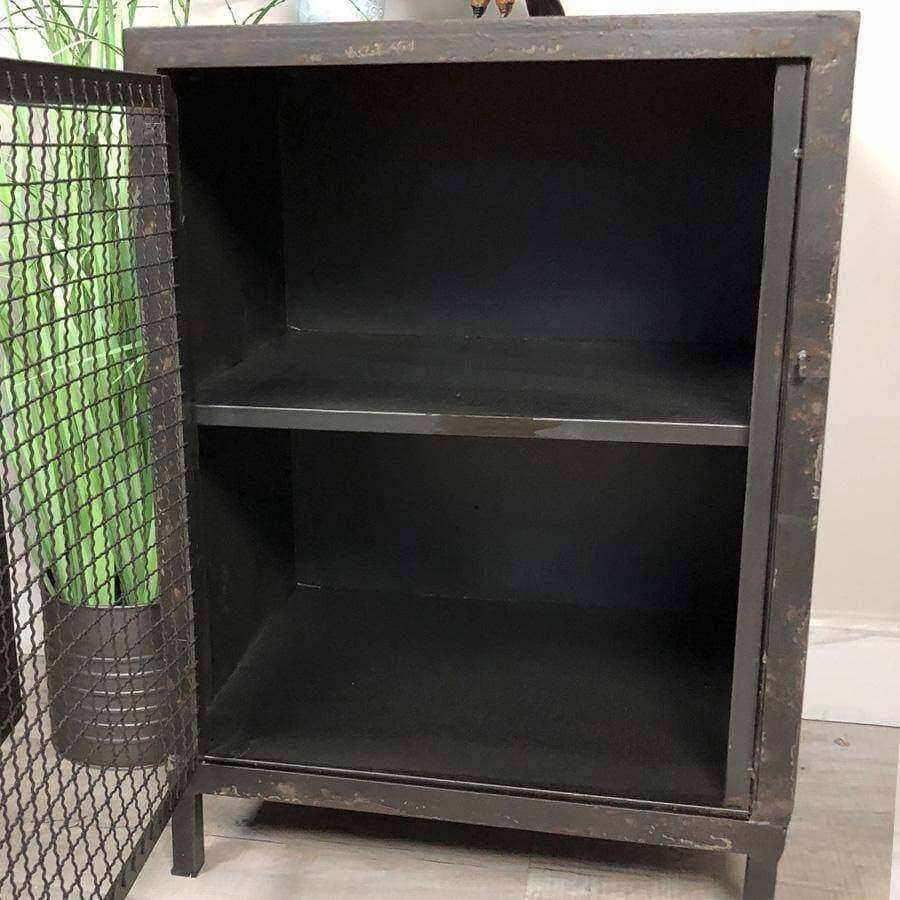 Industrial Black Metal Side Cabinet - The Farthing