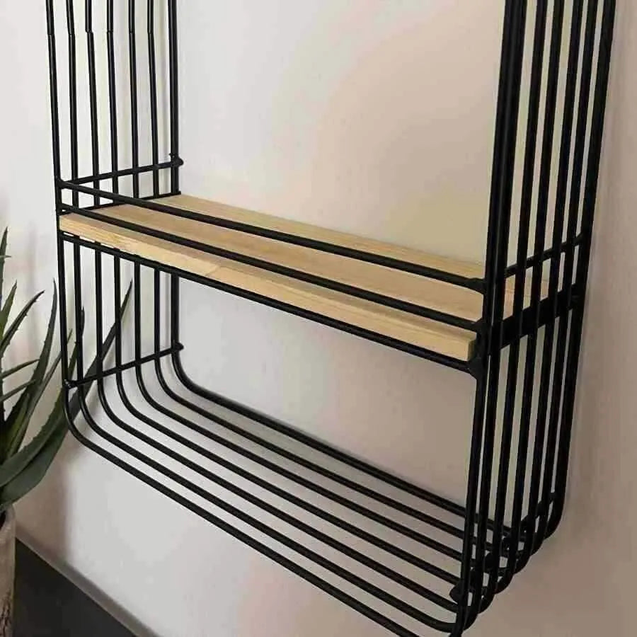 Industrial Black Metal Two Tier Wall Shelf - The Farthing