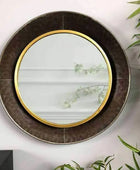 Industrial Distressed Wall Mirror with Gold Rim - The Farthing