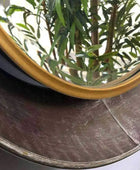 Industrial Distressed Wall Mirror with Gold Rim - The Farthing
