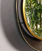 Industrial Distressed Wall Mirror with Gold Rim - The Farthing