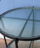 Industrial Glazed Two Tier Looped Side Table - The Farthing