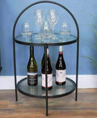Industrial Glazed Two Tier Looped Side Table - The Farthing