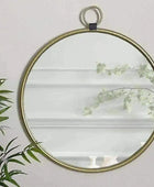 Industrial Inspired Gold Round Loop Topped Wall Mirror - The Farthing