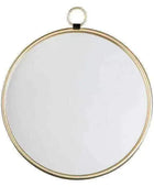 Industrial Inspired Gold Round Loop Topped Wall Mirror - The Farthing