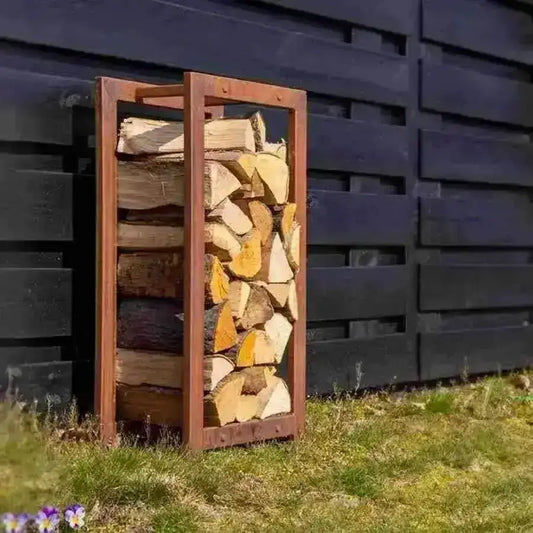 Industrial Inspired Oxidised Metal Log Store - The Farthing