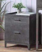 Industrial Metal Pilsdon 2 Drawer Side Cabinet - The Farthing