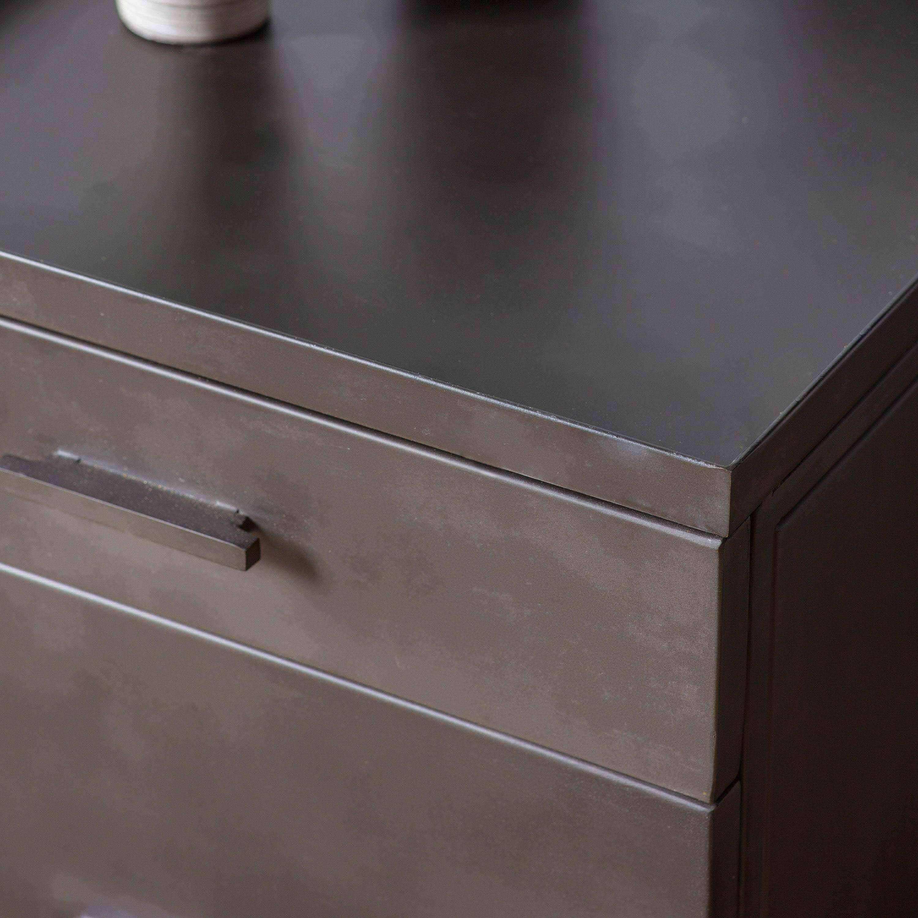 Industrial Metal Pilsdon 2 Drawer Side Cabinet - The Farthing