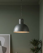 Industrial Metal Spun Metal Pendant Light - The Farthing