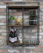Industrial Metal Wirework Wall Shelf with Doors - The Farthing