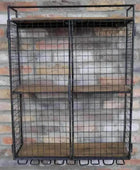 Industrial Metal Wirework Wall Shelf with Doors - The Farthing