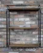 Industrial Metal Wirework Wall Shelf with Doors - The Farthing