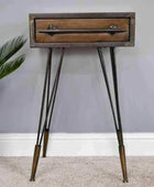 Industrial Side Table with Drawer - The Farthing