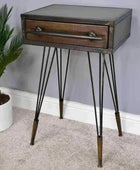 Industrial Side Table with Drawer - The Farthing