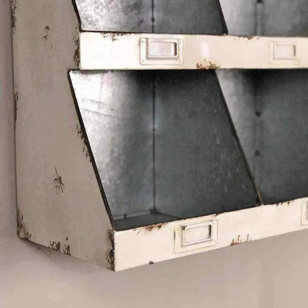 Industrial Styled Metal Cubby Hole Storage Unit