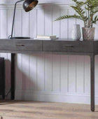 Industrial Styled Metal Pilsdon 2 Drawer Desk - The Farthing