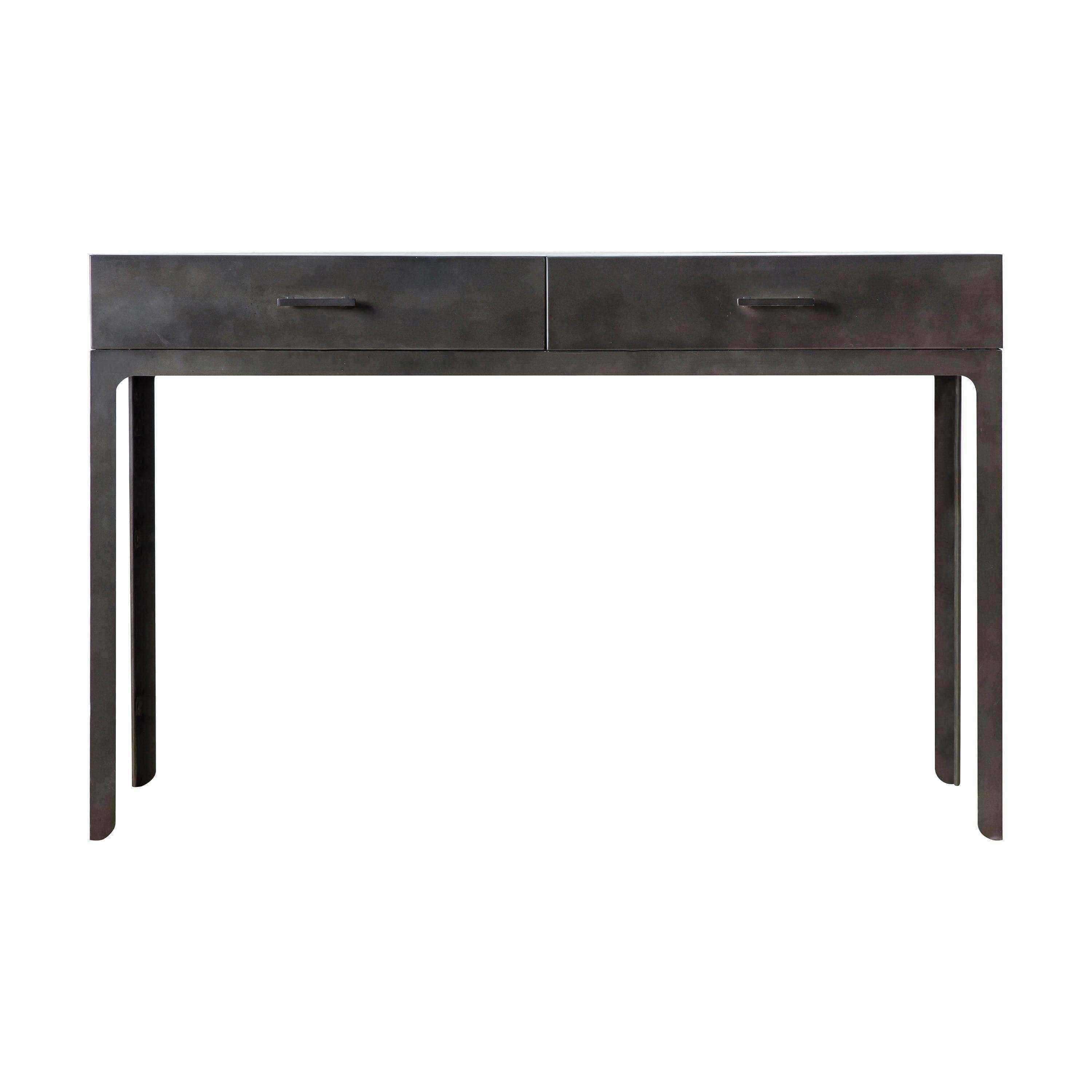 Industrial Styled Metal Pilsdon 2 Drawer Desk - The Farthing