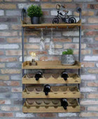 Industrial Wall Mounted Wine Bottle Shelf - The Farthing