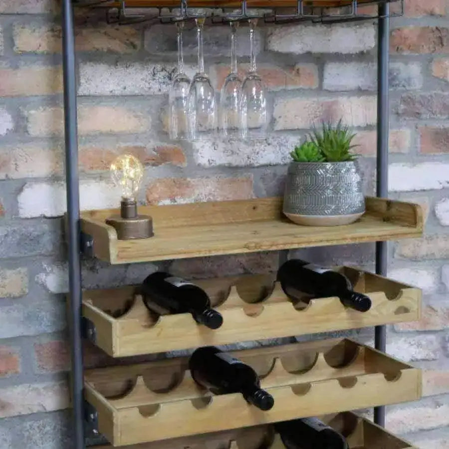 Industrial Wall Mounted Wine Bottle Shelf - The Farthing
