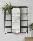 Industrial Wall Storage with Tilting Mirror - The Farthing