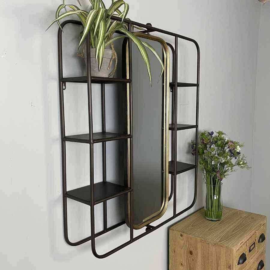 Industrial Wall Storage with Tilting Mirror - The Farthing