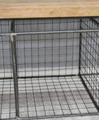 Industrial Wire Basket Storage Bench - The Farthing