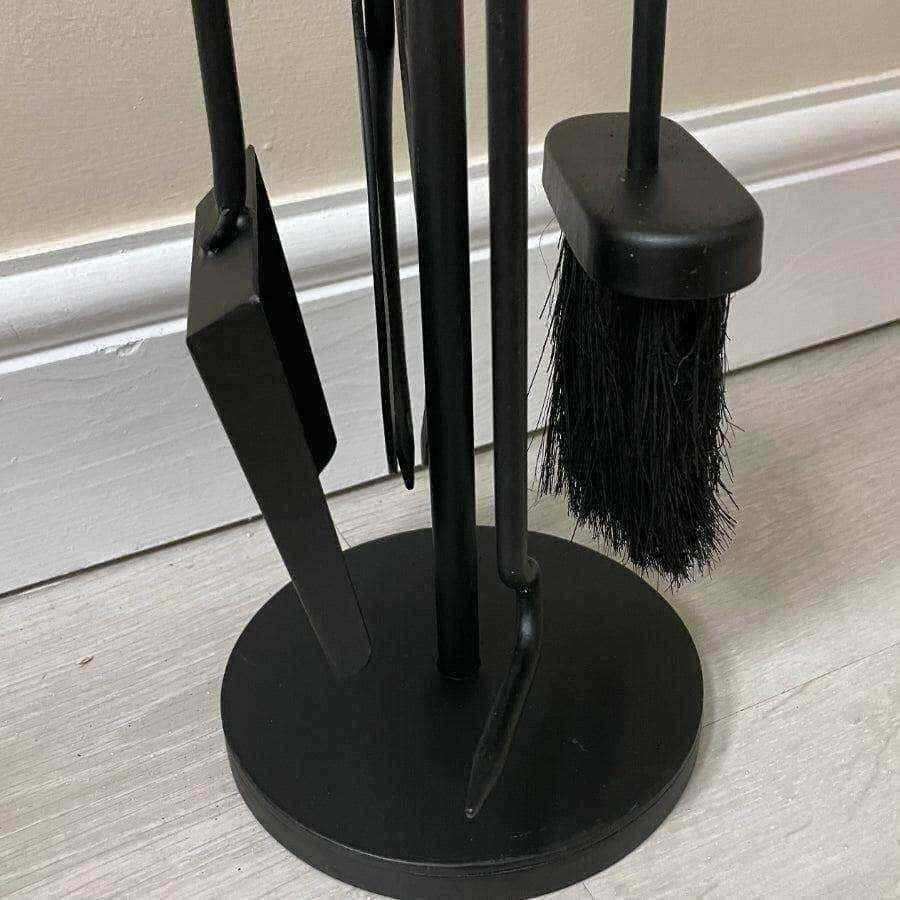 Iron Round Fireside Companion Set - Black - The Farthing