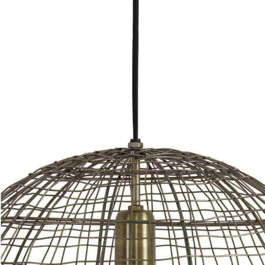Large Antiqued Bronze Metal Wire Ball Pendant light - The Farthing