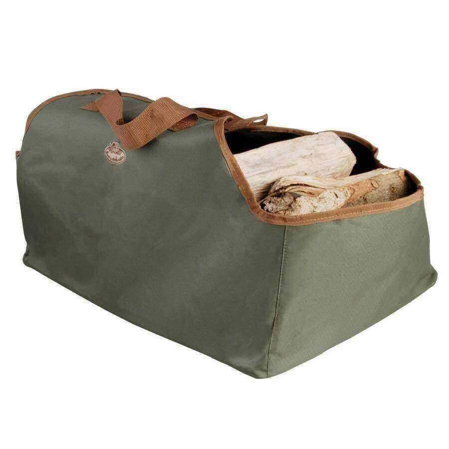 Large Canvas Wood Log Carrier Bag - Green - The Farthing