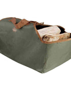 Large Canvas Wood Log Carrier Bag - Green - The Farthing