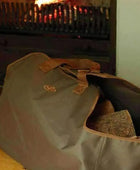 Large Canvas Wood Log Carrier Bag - Green - The Farthing
