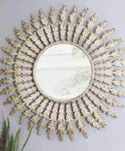 Large Distressed Metal Leaf Wall Mirror - The Farthing