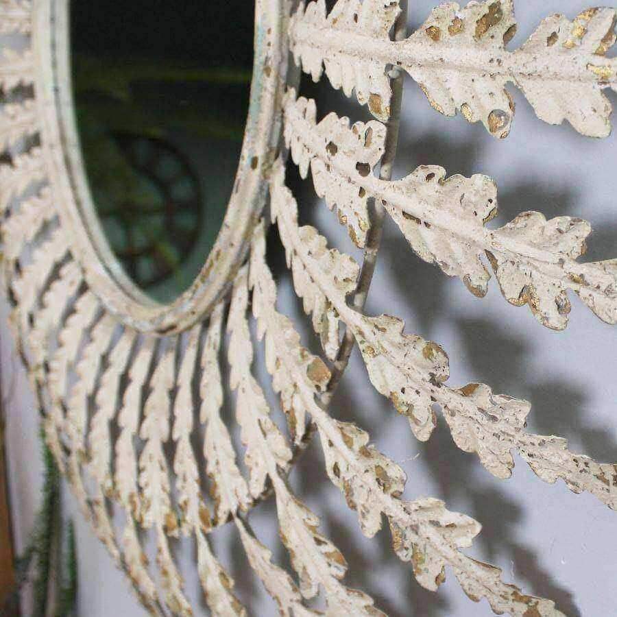 Large Distressed Metal Leaf Wall Mirror - The Farthing