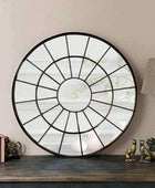 Large Industrial Round Iron Window Mirror - The Farthing