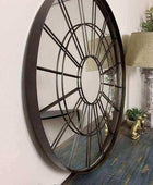 Large Industrial Round Iron Window Mirror - The Farthing