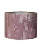 Large Marbled Pink Velvet Cylinder Lamp Shade - Diameter 40cm - The Farthing